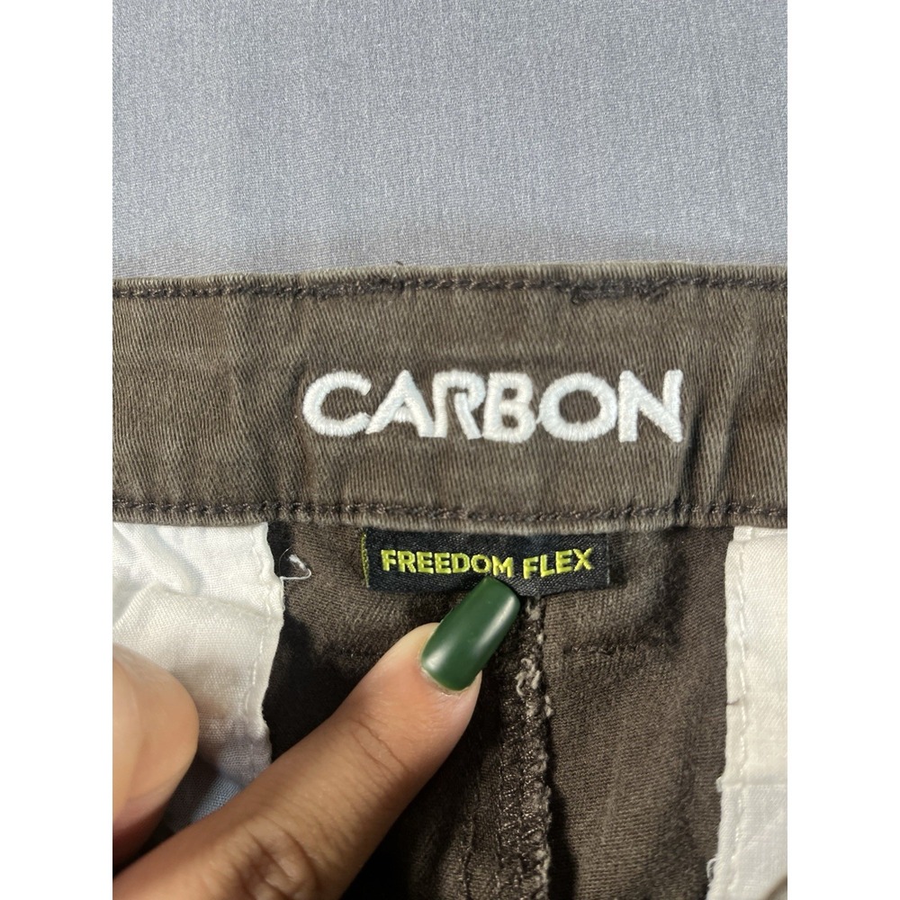 Carbon Pants Mens 28x30 Brown Slim Fit Freedom Flex Stretch Chinos Cotton Casual - Picture 6 of 9